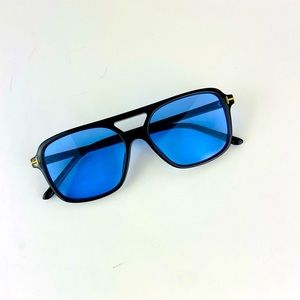 Black Frame Blue Lens Women's Sunglasses